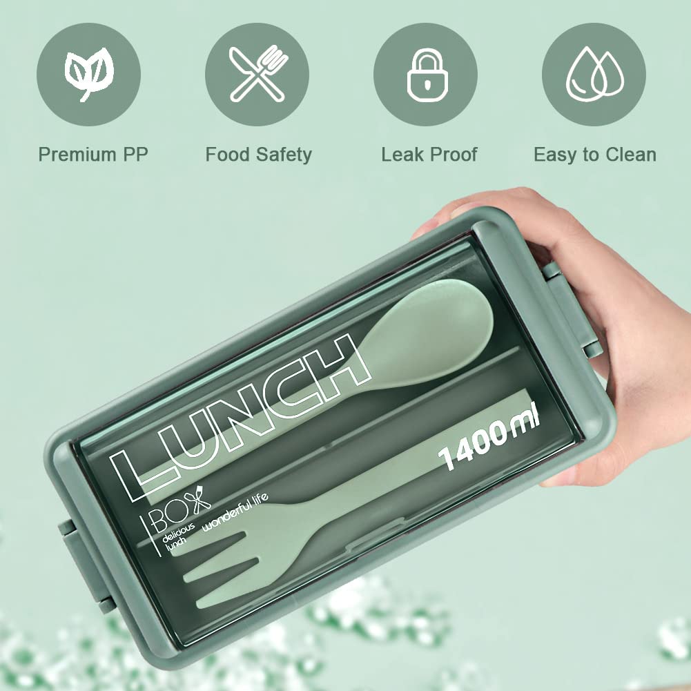 Stylish portable bento lunch box with dividers, ideal for healthy meal prep on-the-go