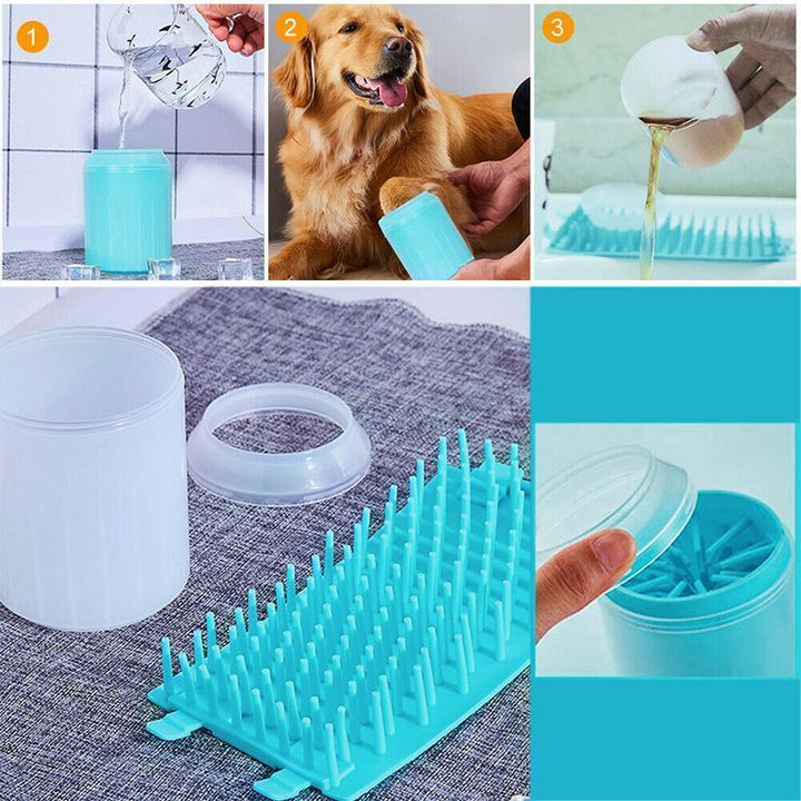 Compact and lightweight dog paw cleaner cup, ideal for travel and pet care on-the-go.