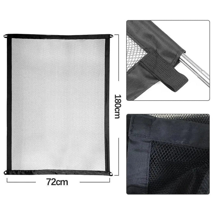 Flexible pet safety gate, a portable barrier protecting dogs & cats in various home areas. Quick & easy setup.