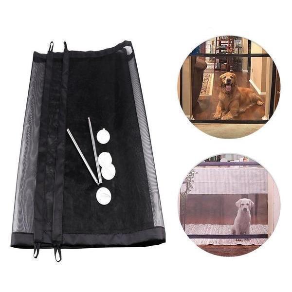 Portable pet safety gate, ideal for doorways, keeping dogs and cats safely contained in home.