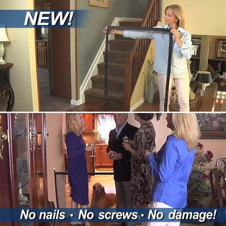 Lightweight, portable pet fence, designed for quick setup to secure areas from dogs and cats.