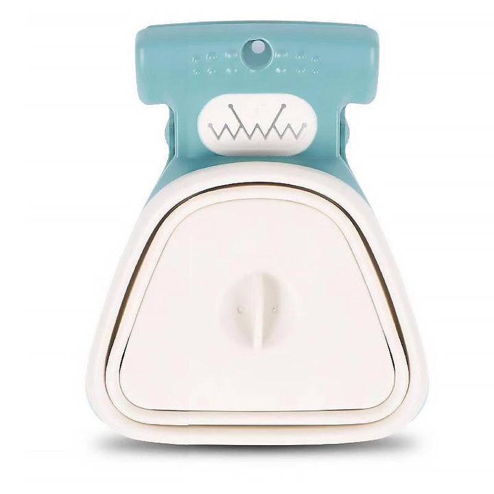 Blue portable pet waste scooper with bag dispenser, essential for hygienic dog mess clean-up