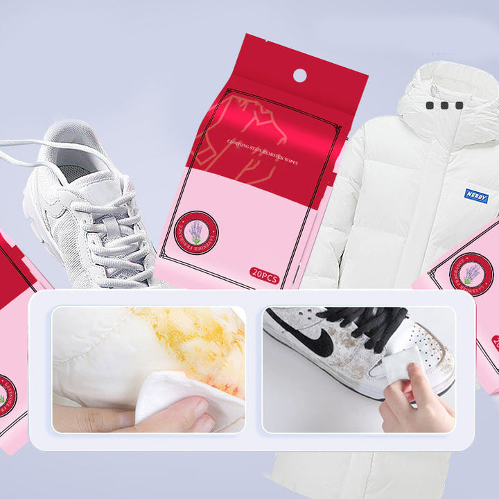 Individual stain remover wipe, ready to use on clothing, fresh floral scent