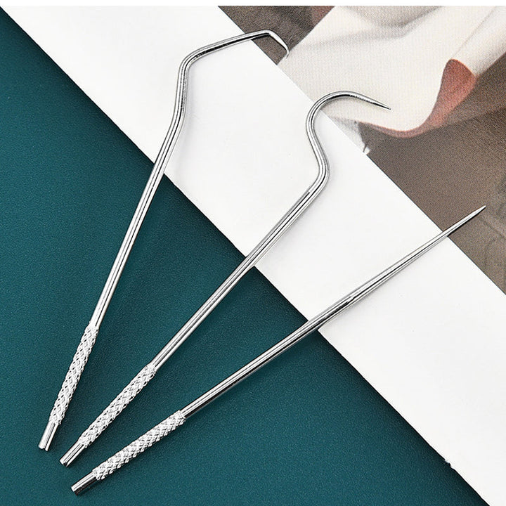 High-grade stainless steel toothpick set, designed for superior strength and lasting oral care.