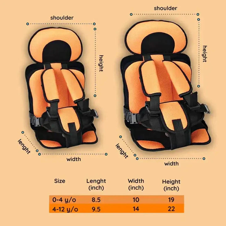 Kids' safety car seat, a portable booster with comfortable child harness for long trips.