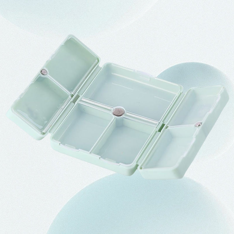 Lightweight 7-compartment pill organizer, perfect for keeping track of daily vitamins while traveling