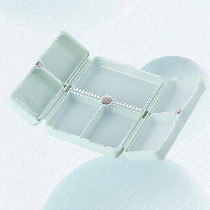 Lightweight 7-compartment pill organizer, perfect for keeping track of daily vitamins while traveling