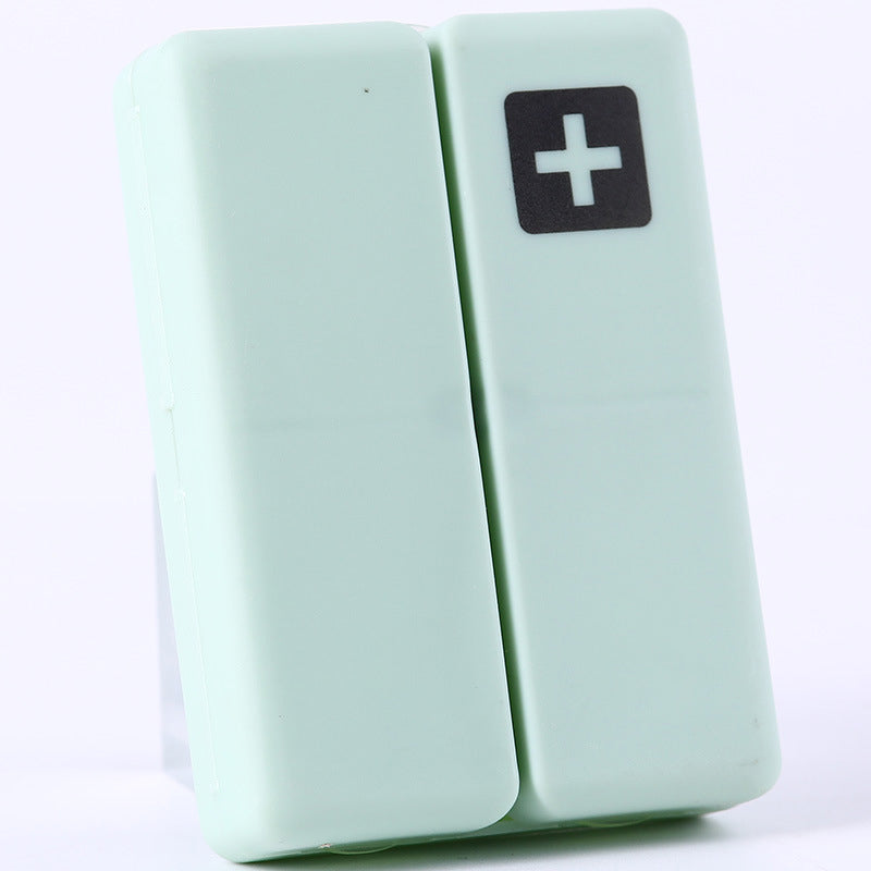 A sleek, portable pill organizer featuring 7 dividers for easy daily dose management on trips