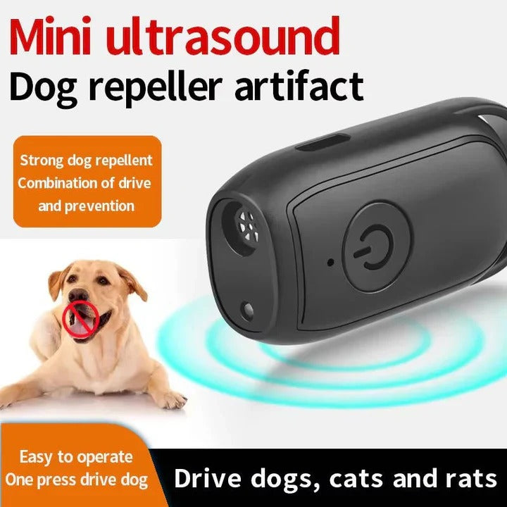 Versatile portable ultrasonic dog repeller for pet safety, anti-barking training & animal deterrent outdoors.
