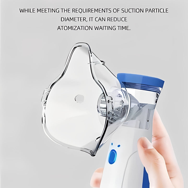 Asthma relief portable nebulizer, USB powered for convenient respiratory mist therapy.