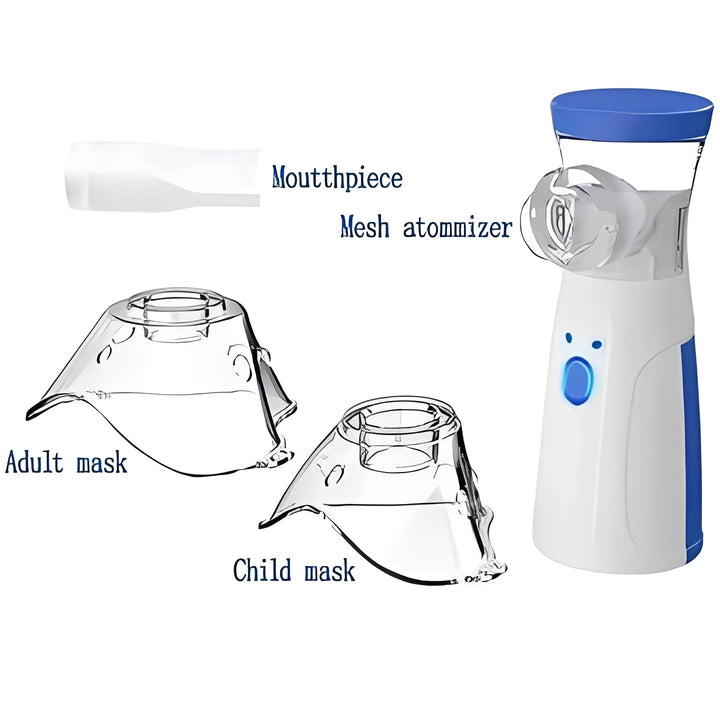 Compact USB powered nebulizer, ideal for on-the-go respiratory mist therapy.