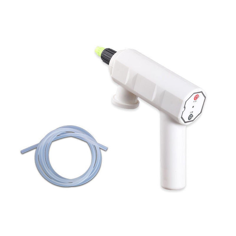 USB rechargeable electric sprayer in operation, misting garden plants effectively