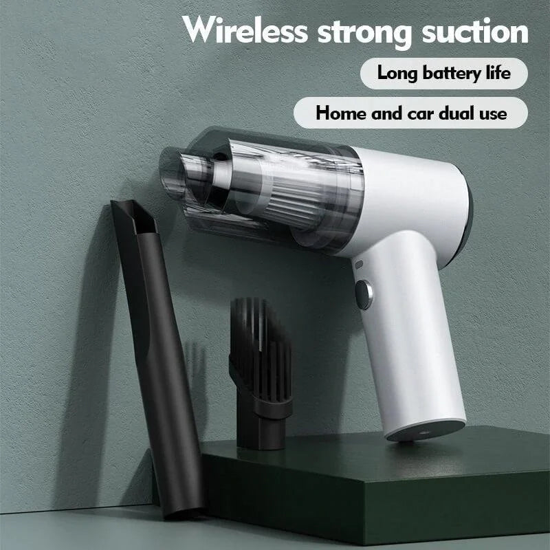 Portable wireless handheld car vacuum cleaner for detailing auto interiors