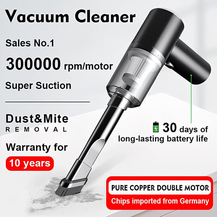 Ergonomic portable car vacuum, designed for comfortable use