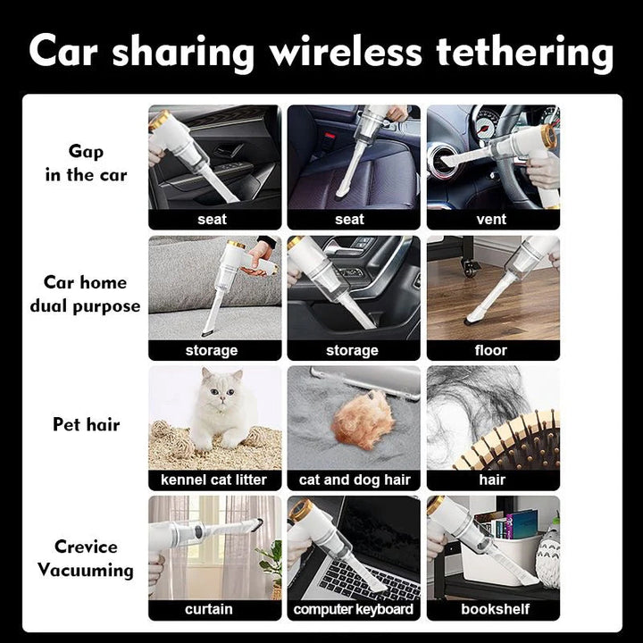 High-power cordless car cleaner, great for truck and SUV interiors