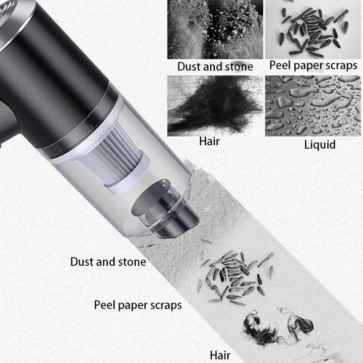 Handheld car vacuum for effortless cleaning of crumbs and dust