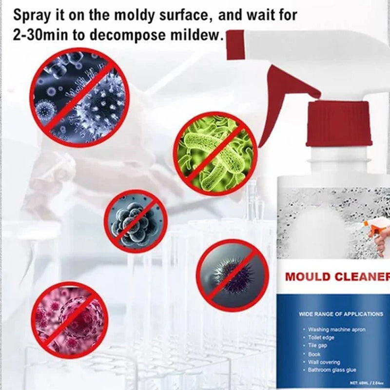 Powerful Mold & Mildew Remover Spray bottle, deep cleaning solution for bathroom and kitchen stains