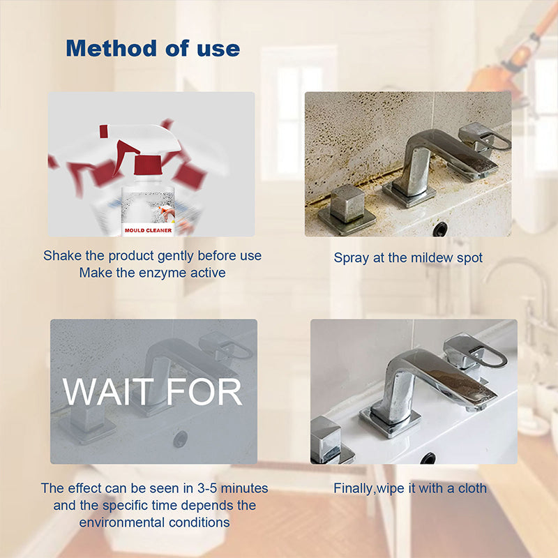 Powerful Mold & Mildew Remover, a versatile cleaner for kitchen, bathroom, and general household stains