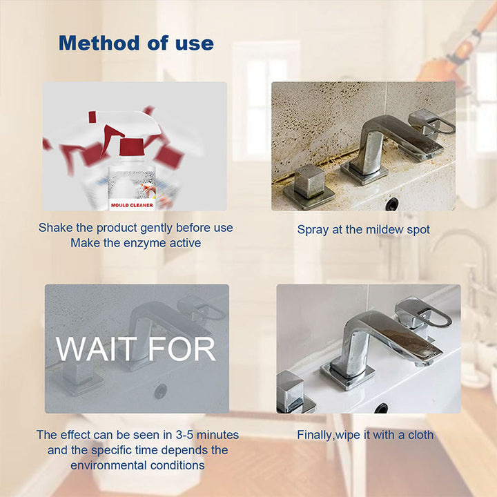 Powerful Mold & Mildew Remover, a versatile cleaner for kitchen, bathroom, and general household stains