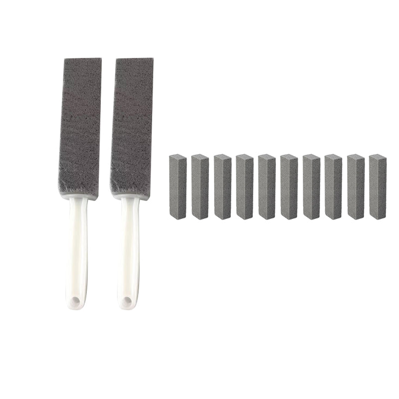 Compact pumice stone block, ideal for reaching tight spots and corners during deep cleaning.