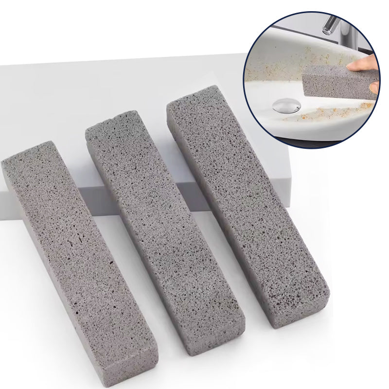 Eco-friendly pumice stone cleaning tool, ideal for removing hard water rings and baked-on grease.