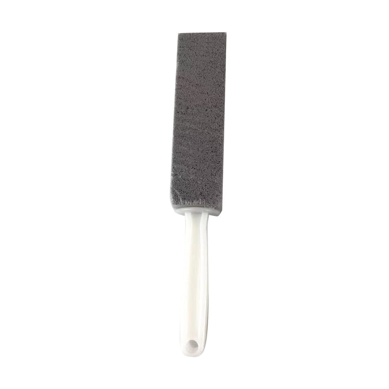 Multi-surface pumice stone scrubber, showcasing its ability to clean tiles, grout, and metal.