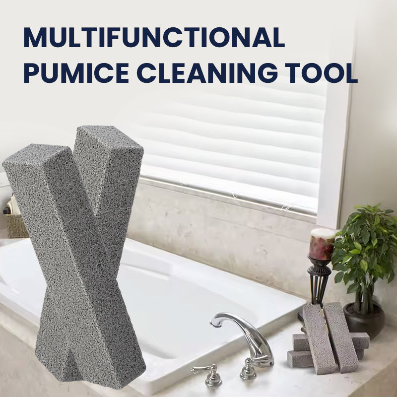 Kitchen pumice stone cleaning tool at work, effortlessly eliminating oven spills and stains.