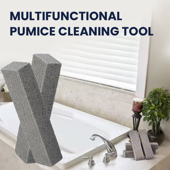 Kitchen pumice stone cleaning tool at work, effortlessly eliminating oven spills and stains.