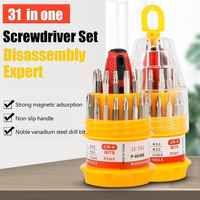 High-quality 31-in-1 precision screwdriver kit for intricate gadget and electronic repairs