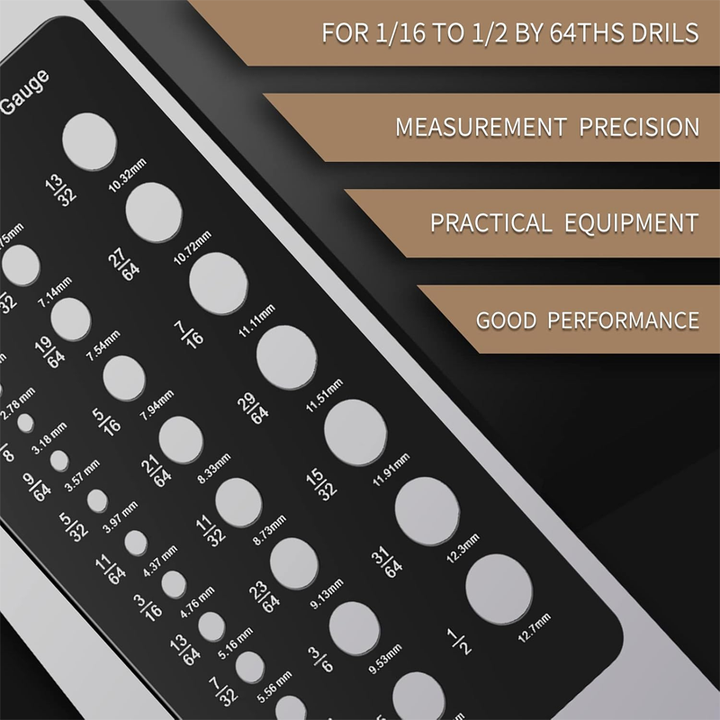 Portable precision drill gauge, essential for accurate sizing of drill bits