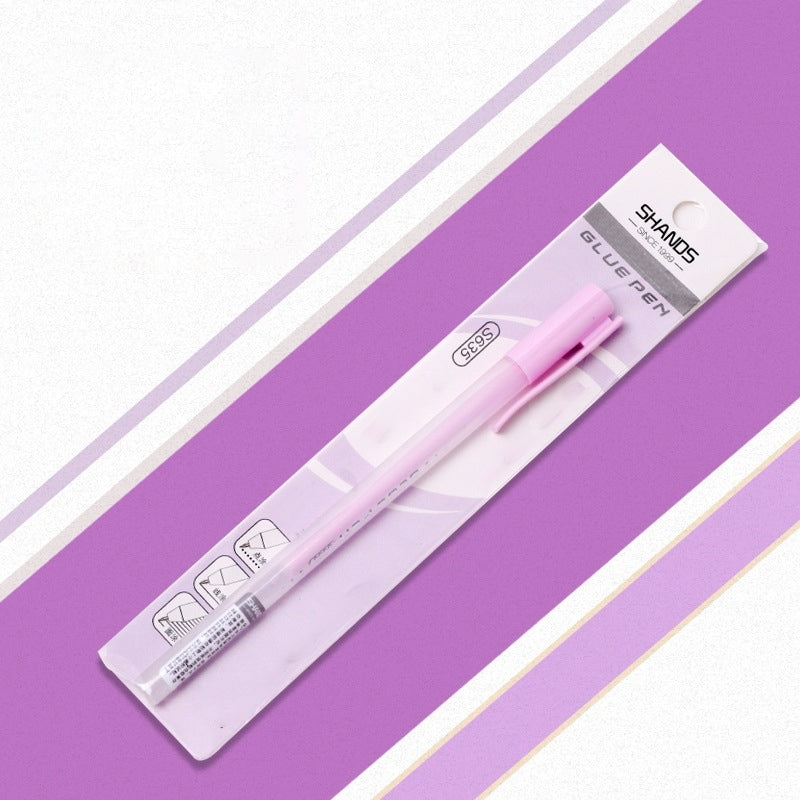 Detailed shot of glue being dispensed from Creative Quick Dry Precision Glue Pen, very fine line