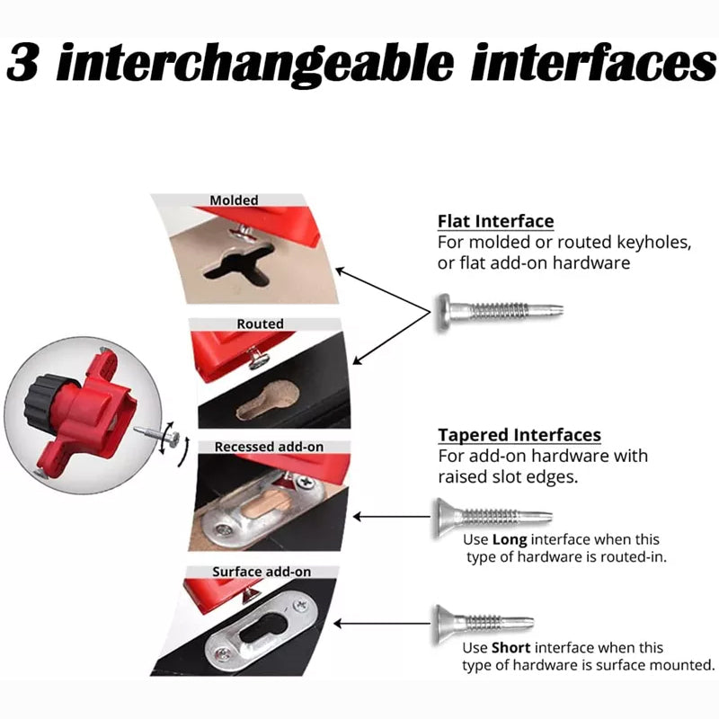 High-precision keyhole marking tool for easy and accurate hardware placement