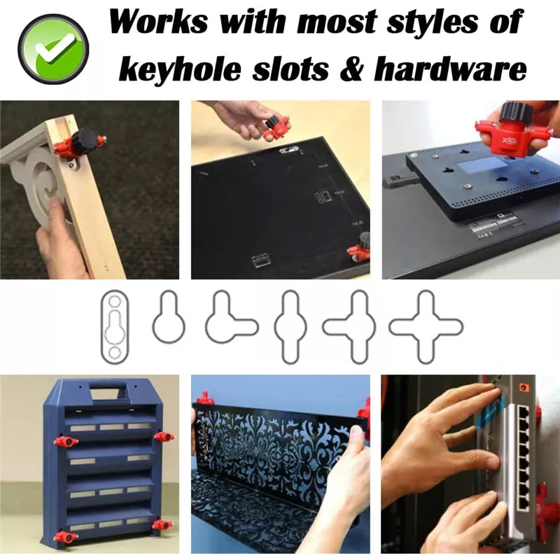 Keyhole slot marking tool set, essential for hanging shelves and decor