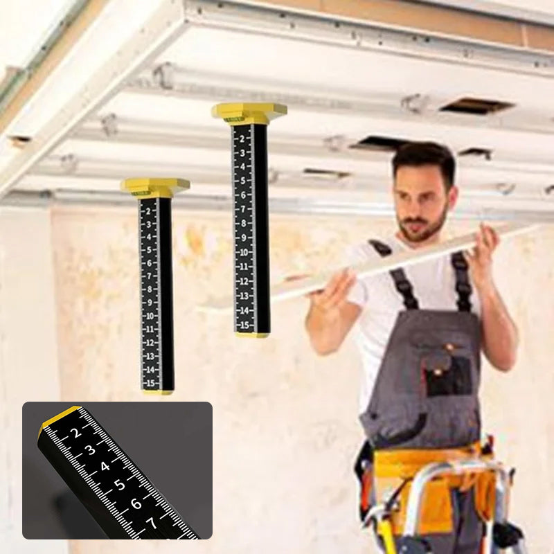 Precision magnetic level tool, ideal for accurate tile and ceiling installation, black & yellow.