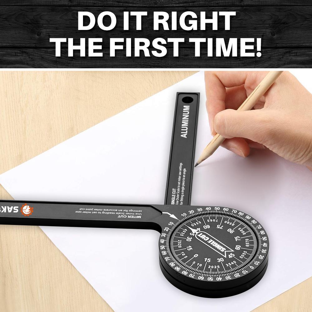 Woodworking measuring tool: Miter Saw Protractor for precise miter and bevel settings