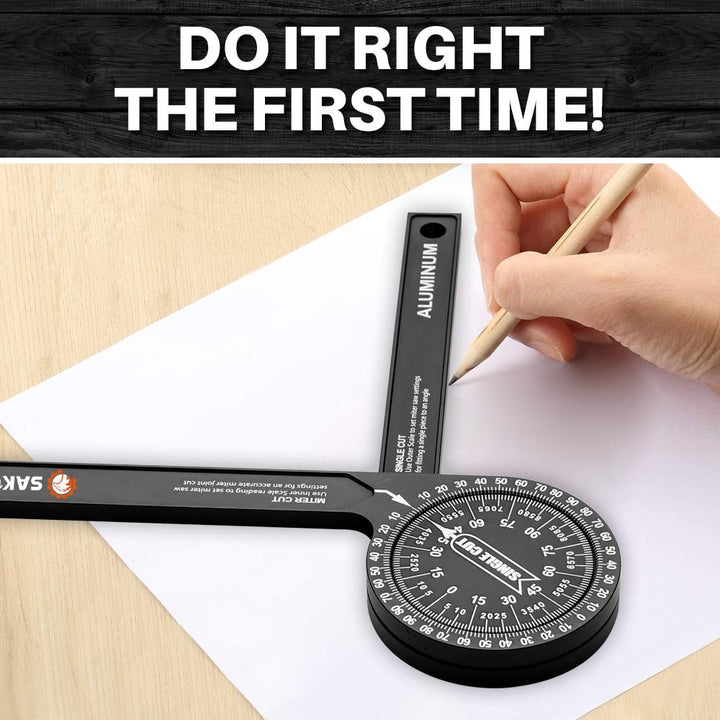 Woodworking measuring tool: Miter Saw Protractor for precise miter and bevel settings