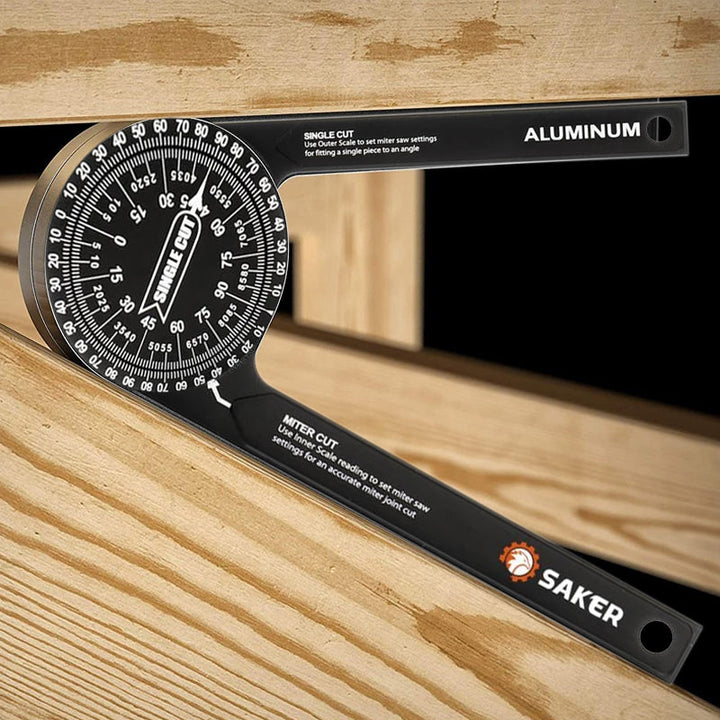 Heavy-duty aluminum miter saw protractor, a reliable measuring tool for DIY enthusiasts