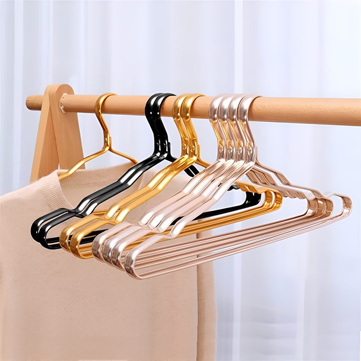 Premium anti-slip velvet clothes hangers for luxury wardrobe organization & space-saving. Durable & soft.