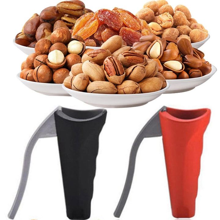 Manual nutcracker: sturdy stainless steel walnut & almond cracker with comfortable, non-slip grip handles.
