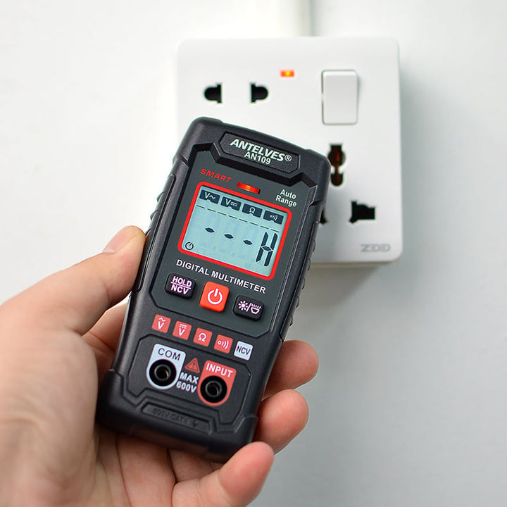 Professional auto-ranging digital multimeter with EBTN display for comprehensive electrical testing.