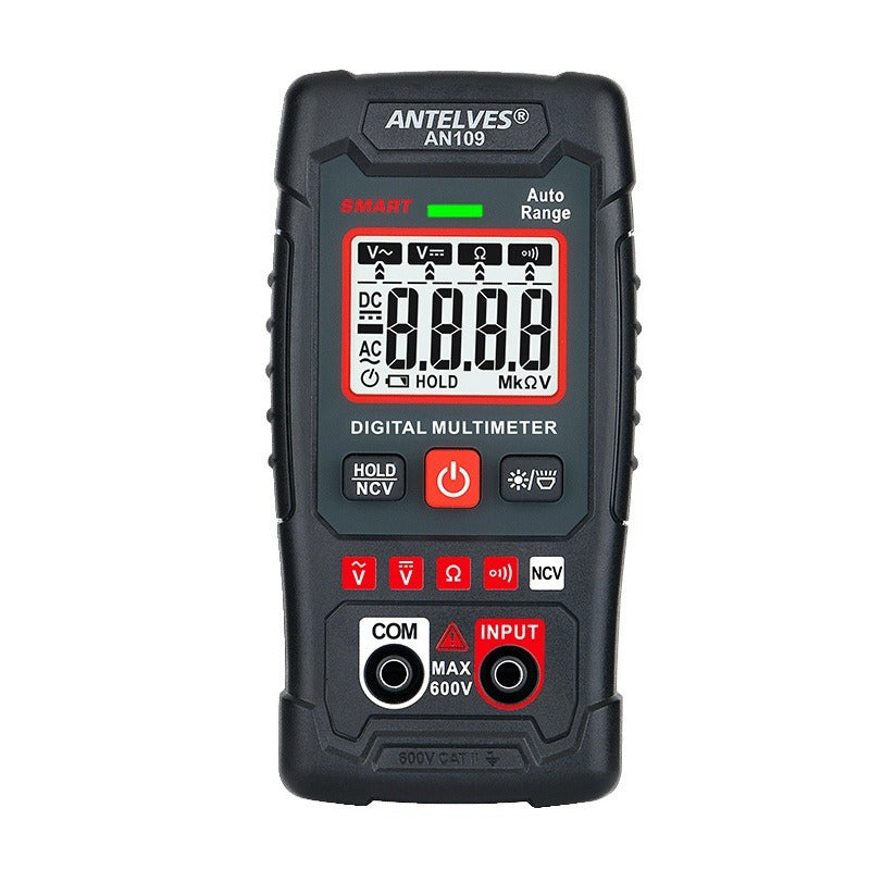 Handheld electrical testing tool: EBTN LCD digital multimeter for diagnostic and electronics work.