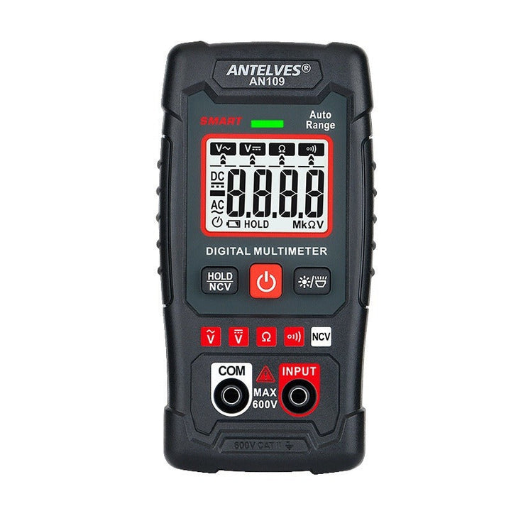 Handheld electrical testing tool: EBTN LCD digital multimeter for diagnostic and electronics work.