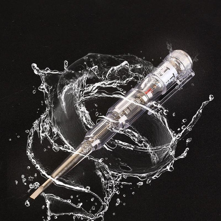 Close-up of a professional electrical voltage tester pen, ideal for accurate voltage checks