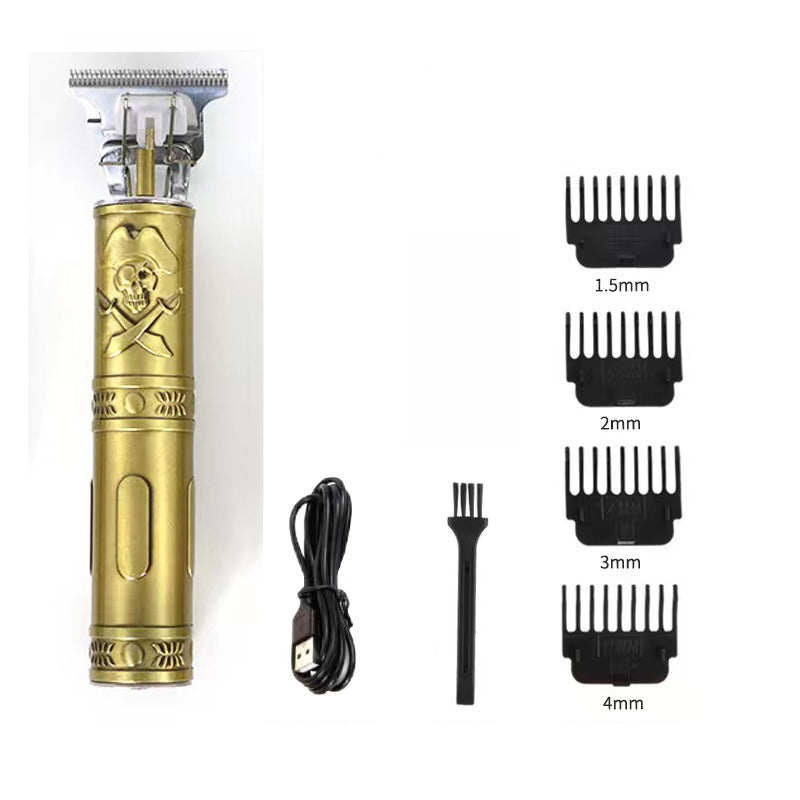 Detail shot of the powerful motor in a rechargeable men's hair trimmer