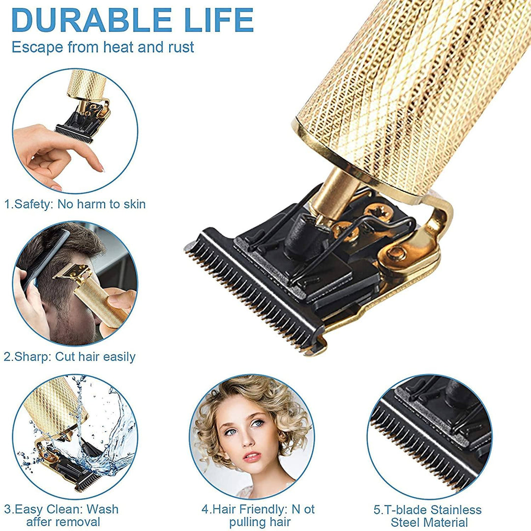 High-performance men's hair & beard trimmer, cordless and rechargeable