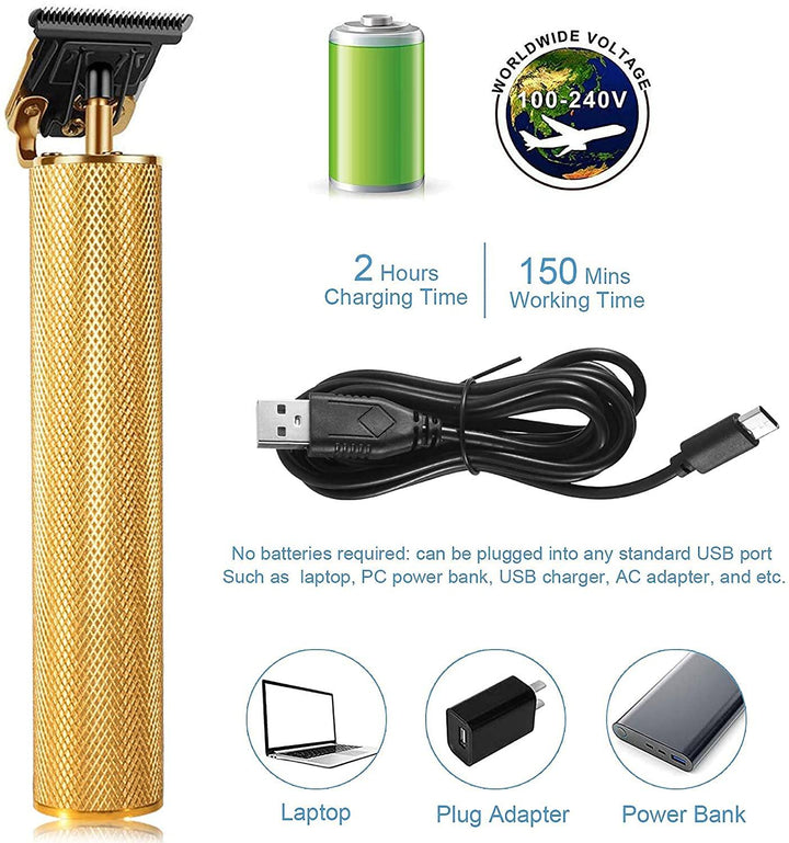 Professional barber-style rechargeable hair trimmer for men's grooming needs