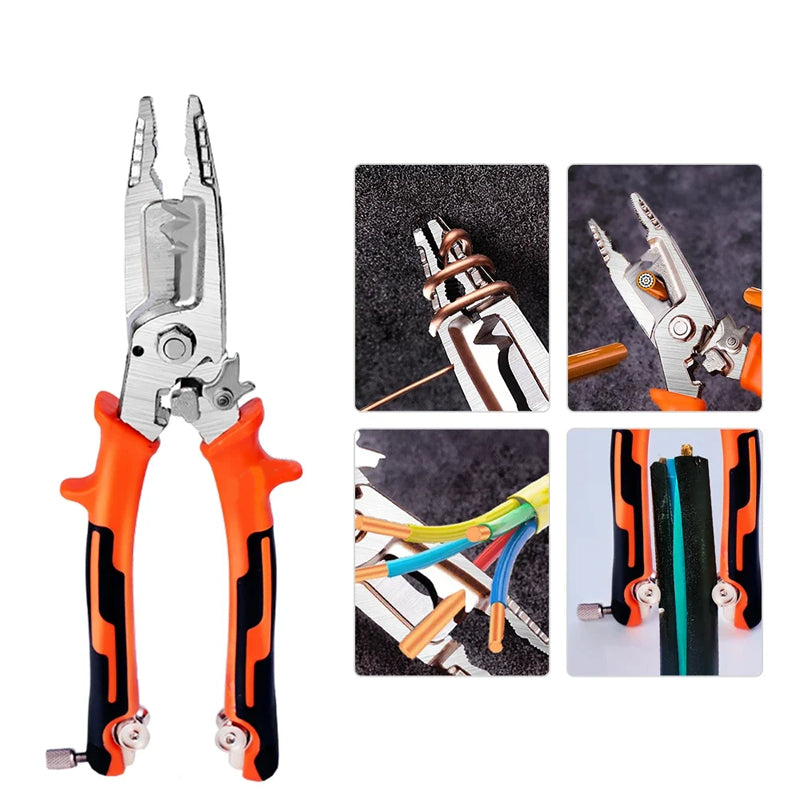 Professional wire stripper & cutter, ergonomic handle for electrician, electrical repair hand tool