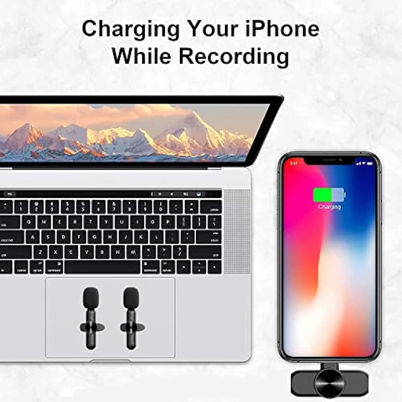 Compact wireless lavalier microphone for smartphones and cameras, ensuring crisp voice recording.