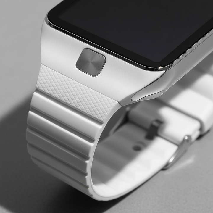 Modern Pulseon smartwatch with a clear rectangular display. Essential wearable tech for fitness & daily use.