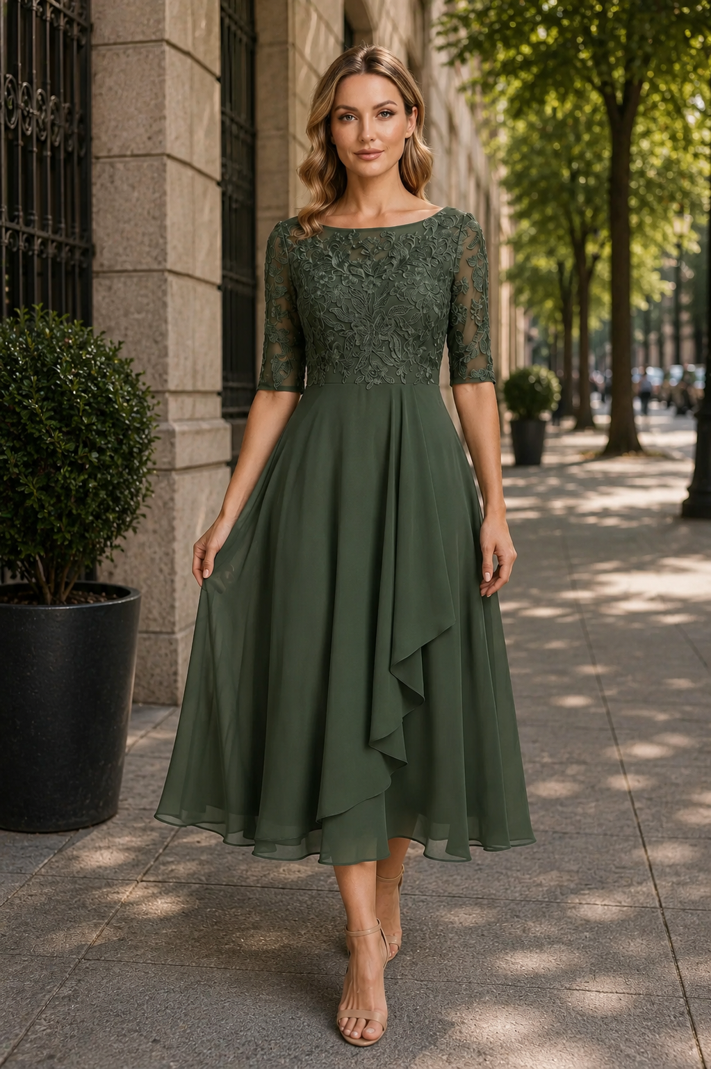 Purple Women's Effortless High Waist Flared Midi Dress, perfect for comfortable everyday summer style.